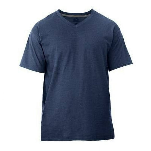 Playera Fruit of the Loom Para hombre cuello v, algodón sustentable, azul marino, talla G