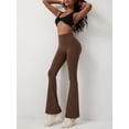 thumbnail image 2 of GXFC Women Yoga Sports Leggings Quick-Dry Sweatpants Solid Color High Waist Skinny Stretch Flare Trousers Workout Gym, 2 of 9