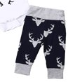 thumbnail image 6 of LMLYSoH Baby's Clothing Set, Letter Pattern Long Sleeve Romper and Print Pants and Hat Three-piece Suit for Toddler Boys Girls, 6 of 9