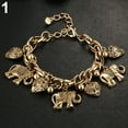 thumbnail image 1 of Ayyufe Women's Vintage Unique Carved Heart Elephant Shiny Pendant Bracelet Bangle, 1 of 5