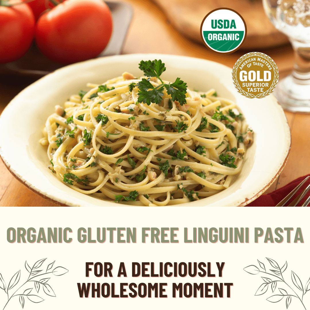 Pasta, Linguini 4/5LB BAGS Certified Gluten Free, USDA Organic & GMO Free,  Wheat & Corn-Free, Made w/3 Ingredients -Mountain High Organics