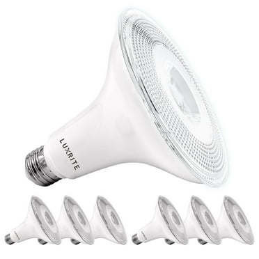 Luxrite Dusk to Dawn PAR38 LED Bulb 5000K Bright White 1250 Lumens Wet Rated Security Spotlight UL Listed E26 6-Pack