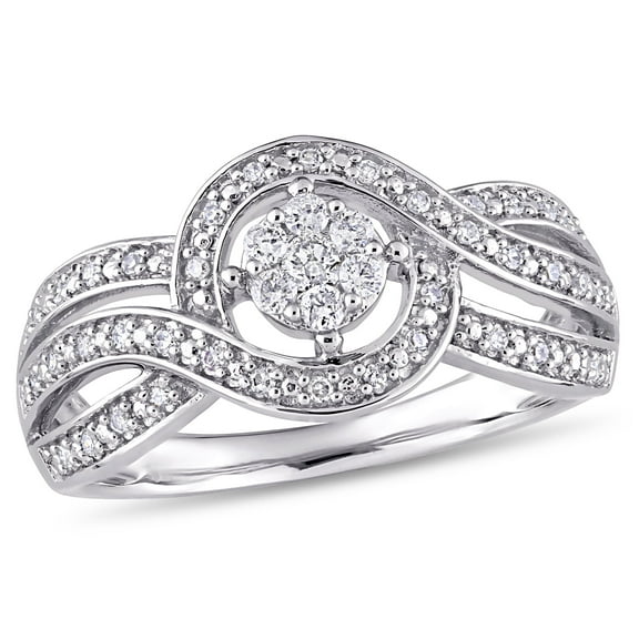 Everly Unisex Diamond 10K White Gold Engagement Ring