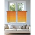 thumbnail image 4 of Burnt Orange Ombre Striped Tier Curtains 24 Inch Length,Sheer Curtains for Bedroom Living Room Window Farmhouse Gradient Line Rod Pocket Drapes Kitchen Curtains Small Half Window 27.5"x24" 2 Panels, 4 of 7