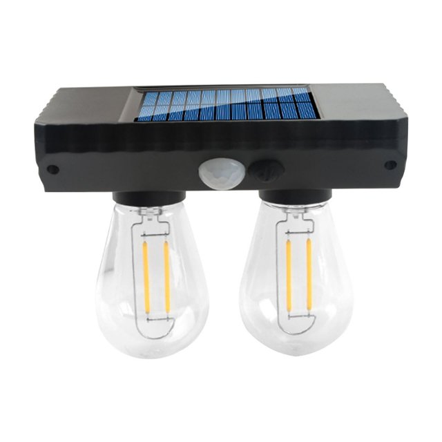 Solar Outdoor Lights Motion Sensor Wall Lamp With Tungsten Filament LED Bulb IP65 Rated For Courtyard Patio Garden Lighting