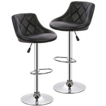 FDW Bar Stool with Adjustable Height, Black, Set of 2