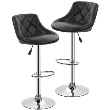 Bar Stools Barstools Swivel Stool Set of 2 Height Adjustable Bar Chairs with Back PU Leather Swivel Bar Stool Kitchen Counter Stools Dining (Best Rated Bar Stools)