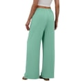 thumbnail image 4 of Antinious Ladies Solid Elastic Waist Straight Leg Daily Casual Long Pants, 4 of 5