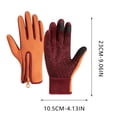 thumbnail image 2 of Orange & Brown Waterproof Thermal Touch Screen Gloves - Windproof Non-Slip Zipper Cuff Winter Gloves for Men Women Cycling Hiking, 2 of 7