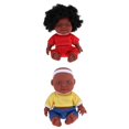 thumbnail image 1 of 2 Unidades Africana Muñeca Bebé Renacida de Vinilo de 26cm Juegos Pretender para Niños Sunnimix Muñeca realista, 1 of 6