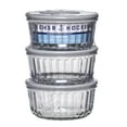thumbnail image 2 of Anchor Hocking Sculpted Glass Food Storage Container with Lids, 2 Cup Round, Set of 3, 2 of 6
