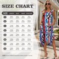 thumbnail image 2 of HELLHERO Splatter Paint Sleeveless Sundress, Side Pockets Ladies Irregular Hem Casual Dress Round Neck Non-Fade Asymmetric Hem Midi Dress for Cocktail Party, 2 of 8