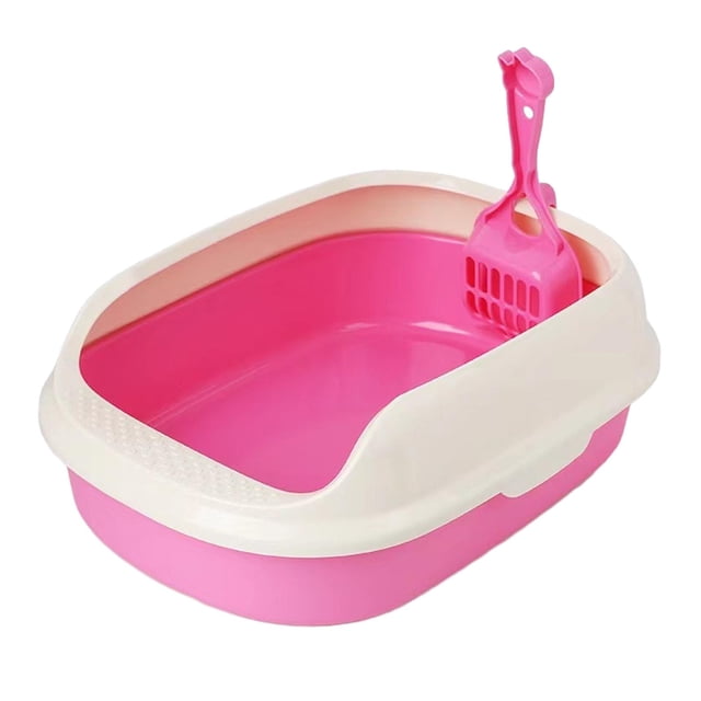 Esquirla Cat Li Box Durable Cat Li Container Cat Toilet Easily Clean Practical Ca Pink red