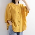 thumbnail image 2 of Short Sleeve Shirts for Women Casual Blouse with Round Neck Oversized Fit Womens Summer Tops, 2 of 6