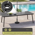 thumbnail image 4 of Crestlive Products 95" Patio Outdoor Dining Table for 8-10, Sturdy Aluminum Frame Wood-Grain Top with Umbrella Hole, Black, 4 of 10