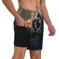 thumbnail image 2 of Daiia Flower Field Skull Mens Swim Trunks Swim Shorts Quick Dry Swim Shorts with Mesh Lining Pockets-Large, 2 of 9