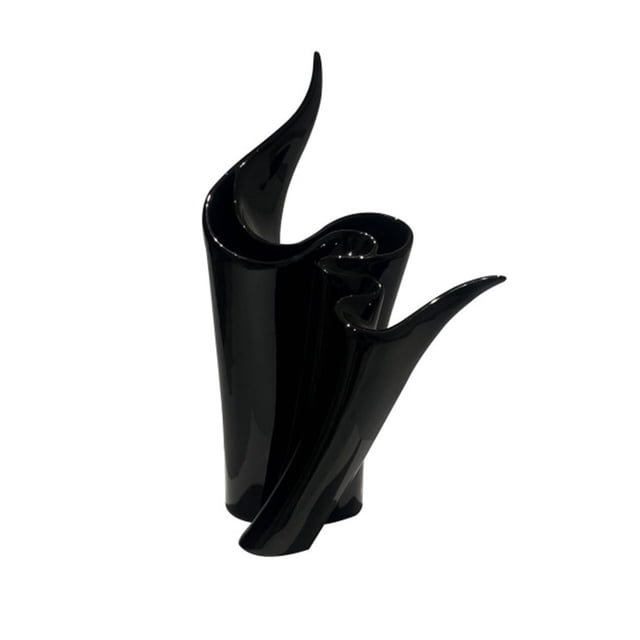 Jarrón de cerámica negro vibrante, arreglo floral hidropónico, adorno decorativo for el hogar, flores artificiales secas