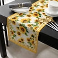 thumbnail image 3 of South West Sunflowers Cotton Linen Table Runner 13 x 70 inch Spring Summer Yellow Flower Green Leaf Non-slip Rectangular Dining Table Decor for Wedding Party Holiday Dinner, 3 of 8