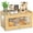 Natural, variant on Bamboo Bread Box for Kitchen Countertop, Large Capacity Bread Storage Container Farmhouse Bread Box with 3 Sides Wavy & Back Clear Window, Breadbox Bin Holder for Homemade Bread, Rustic Brown