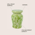 thumbnail image 3 of JONATHAN Y Cherry Blossom 17.75" Ceramic Garden Stool, Green/White, 3 of 8