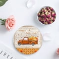 thumbnail image 4 of ZHANZZK Retro Farm Truck and Pumpkins Autumn Wood Grain Set of 8 Round Coaster for Drinks, Absorbent Ceramic Stone Coasters Cup Mat with Cork Base for Home Kitchen Room Coffee Table Bar Decor, 4 of 6