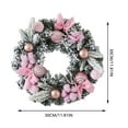 thumbnail image 4 of 12" Pink Christmas Wreaths for Front Door with Lights Elegant Pink Christmas Door Wreath Festive Holiday Decor Frosted Winter Wreath Pink Decorations for Christmas & Wedding, 4 of 7