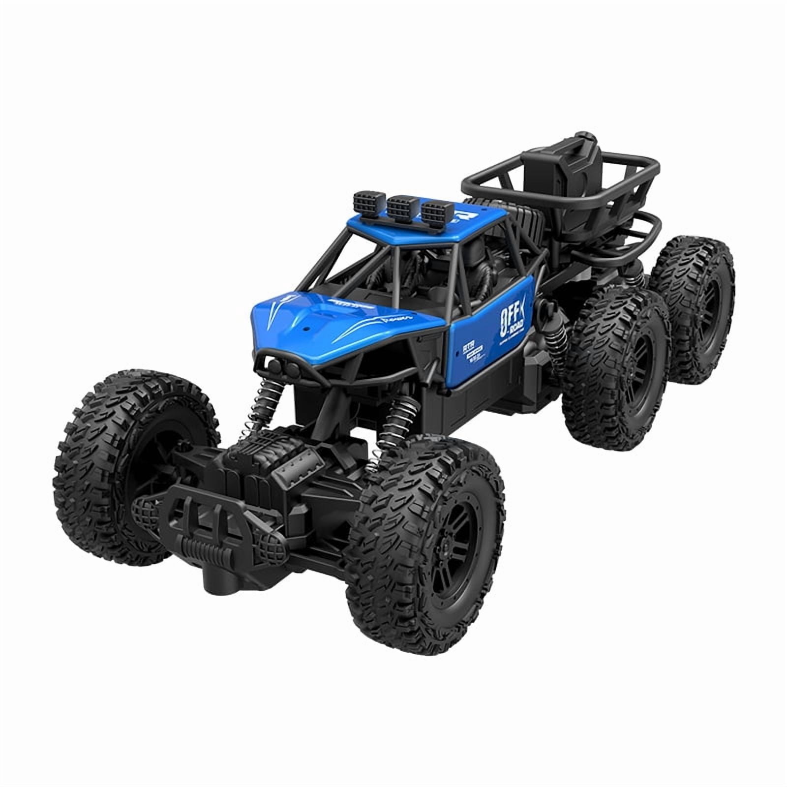 Alloy Rock-Climbing 6-Wheel RC Car - 1:12 Scale 2.4GHz 4WD Off-Road Truck with Dual Magnetic Motors, Independent Suspension   Non-Slip Tires(Blue)
