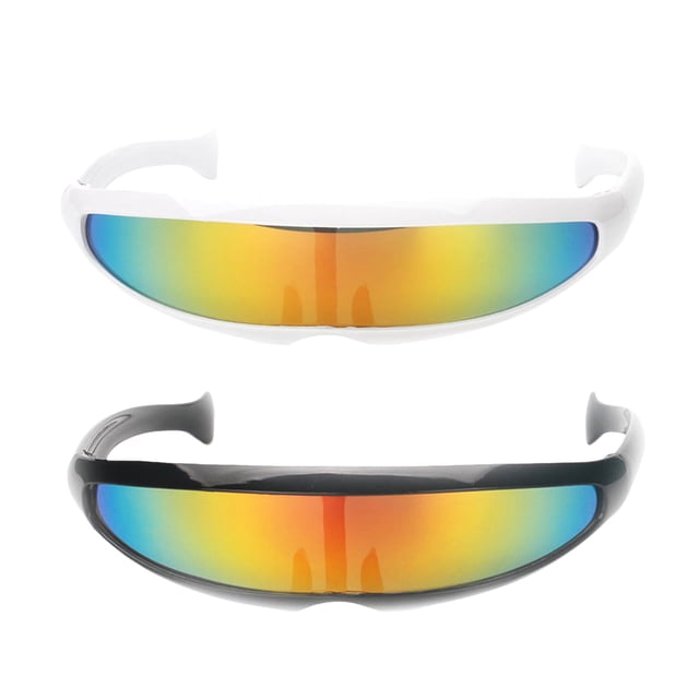 2 Uds Gafas De Sol Metálicas Novedosas De Plástico Estrecho Cyclop Eyewear Party Favor Sunnimix anteojos de disfraces de fiesta