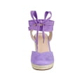 thumbnail image 5 of BLISSFUL STEP Women's Shoes Espadrille Wedge High Heel Round Toe Sandals Purple 5.5, 5 of 7