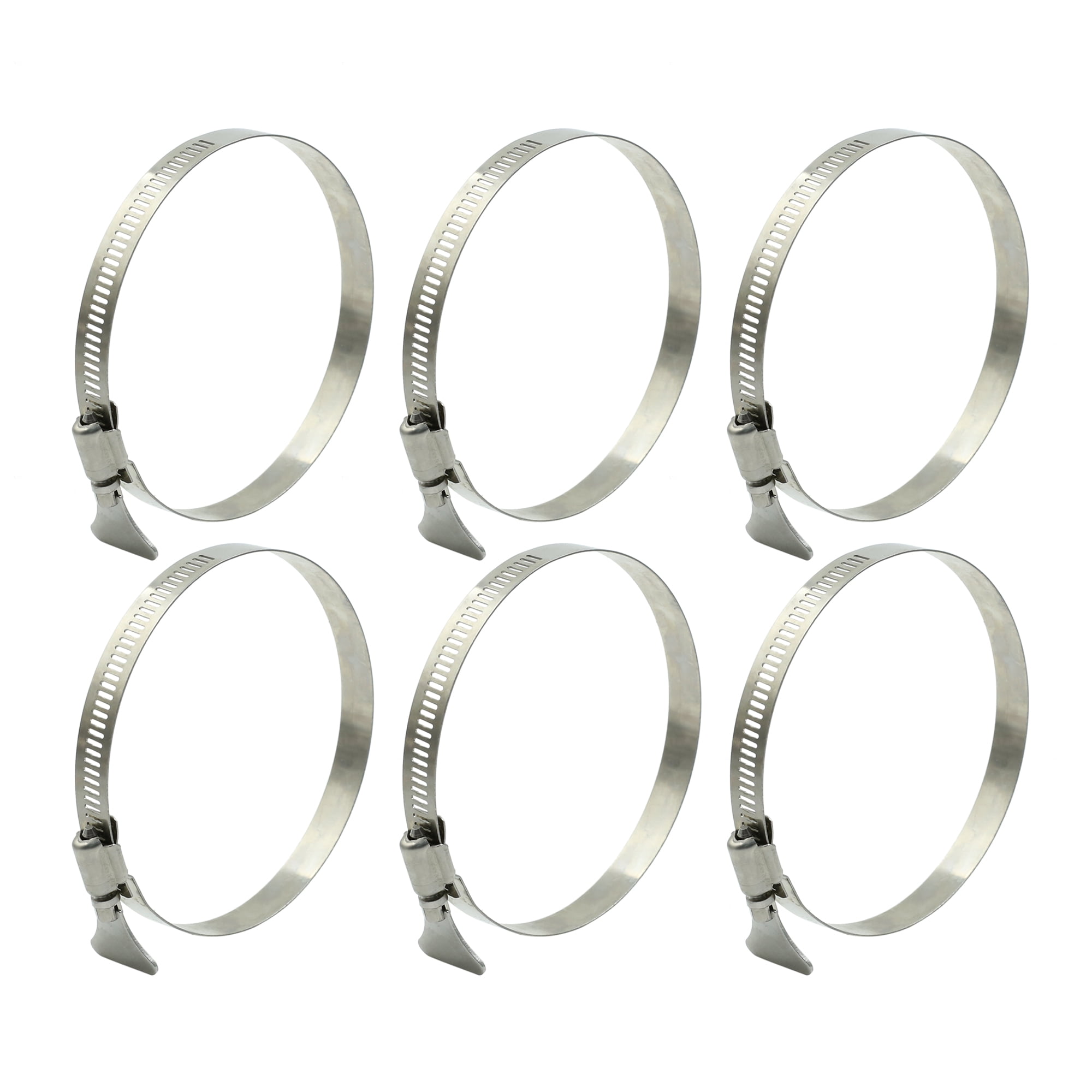 6pcs 3.34.25 Inch Stainless Steel Car Hose Clamps Worm Gear Type Pipe Clip
