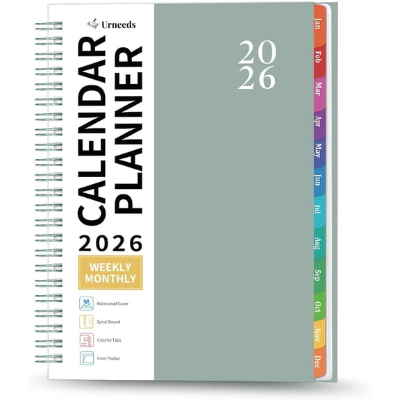 2026-2027 Planner - 2026 Planner Weekly and Monthly from Now - Dec. 2026, Calendar Planners 2026 with Monthly Tabs, Inner Pocket, 8.5" x 6.4"