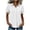 White, variant on Womens Summer Blouses Point Collar Solid Color Short Sleeve Button Down Chest Pocket Casual Tops White S