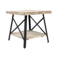 thumbnail image 5 of Artum Hill Hudson Whitewash 24" End Table with Storage Shelf and X-Base Metal Legs, 5 of 6