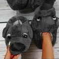 thumbnail image 2 of ZTTD Dog Design Novelty Slippers for Men and Women Cute Soft Animal Funny Home Indoor Winter Warm Floor Shoes Cartoon Gray, 2 of 7