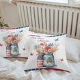 thumbnail image 6 of Outdoor Throw Pillows Covers 18X18 Set of 2 Waterproof 4th of July Decorative Zippered Cushion Covers for Patio Furniture, Patriotic Memorial Day Lumbar Pillowcases God Bless America, 6 of 8