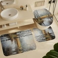 thumbnail image 6 of 4 Pcs Abstract Birch Shower Curtain Sets,Country Woods Landscape Misty Bathroom Set Shower Curtain Set with Rugs and Accessories,Bathroom Decor with Bath Mats Toilet Lid Cover, 6 of 8