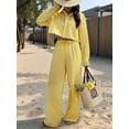 thumbnail image 5 of Women'S Casual Fashion Striped Two Piece Set Matching Top and Bottoms Lounge Wear Summer Outfit Yellow XL, 5 of 9