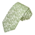 thumbnail image 6 of Jacob Alexander Men's Woven Bold Vine Pattern Slim 2.5 inch Width Neck Tie - Green, 6 of 7