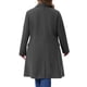 thumbnail image 3 of Abrigos de invierno largos para mujer de tallas grandes Agnes Orinda, con solapa de muesca, de doble botonadura, tipo trench 1X gris oscuro, 3 of 6