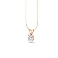 thumbnail image 3 of Certified 2 Carat Brilliant Round Cut D/VVS1 Natural Moissanite Solitaire Pendant With 18" Chain 14K Rose Gold Plated Silver, 3 of 5
