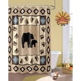 thumbnail image 2 of Fall Vintage Shower Curtain Set ，Waterproof Fabric Shower Curtains Boho Forest Bear Footprint Geometric Pattern Shower Curtains for Bathroom,Bathroom Decor 72"x72", 2 of 7