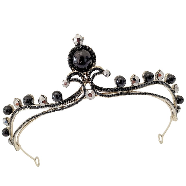 KAKOWELY Tiaras Negras De Metal Con Rhinestone Para Mujer Delicada Para Vestido Formal