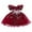 Wine, variant on Girls Christmas Party Dress Short Sleeve Birthday Celebration Outfit 6-12 Months