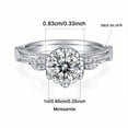 thumbnail image 4 of Swan Lake 1 carat D grade moissanite ring for women, s925 sterling silver wedding ring ring, white gold plating, luxury, elegance, temperament, fashion, birthday gifts, holiday events, daily wear, 4 of 9