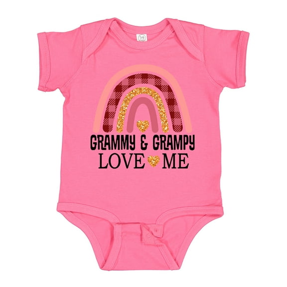 Inktastic Grammy and Grampy Love Me Grandchild Rainbow Girls Baby Bodysuit