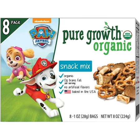 Pure Growth Nickelodeon Paw Control Organic Baked Snack Mix, 1 Oz., 8 Count