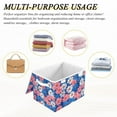 thumbnail image 6 of Yayeee Collapsible Cube Storage Bin with Lid Fabric Closet Decorative Basket with Handles, Pink Flowers Pattern, 6 of 7