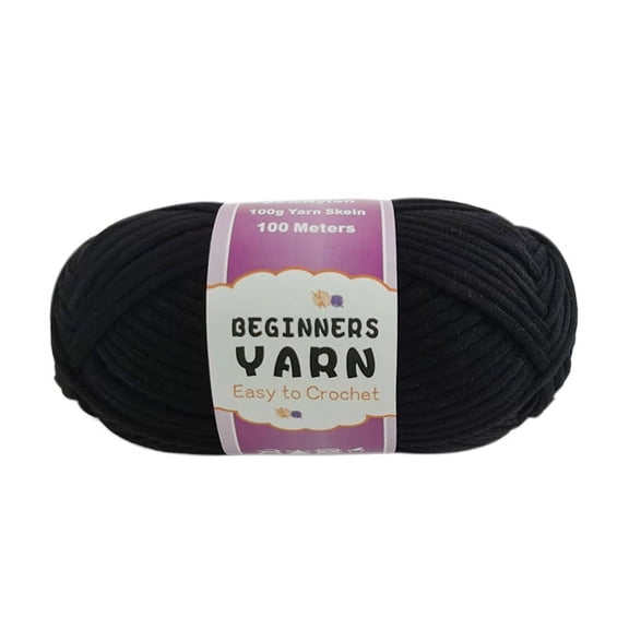 Namzi 100g Blend Yarn Beginner-Friendly Cotton Nylon Mix for Crochet & Crafts, Soft Starter Yarn,Black