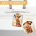 thumbnail image 3 of Giraffe Square PU Leather 2 Pack Travel Tag - Bag Tag - Suitcase Tag with Privacy Cover and Stainless Steel Ring - Suitable for Travel, Backpack, and Handbag, 3 of 7