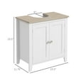 thumbnail image 3 of Bathroom Vanity kleankin Pedestal Sink Storage Cabinet, Under Sink Cabinet, Bathroom Vanity Cabinet with U-Shape and Adjustable Internal Shelf, White,Vanity With Sink, 3 of 9